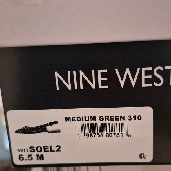 NEW Nine West Women's Soel Slingback Pointed Toe Flats woven design Green Sz 6.5 - Picture 8 of 8